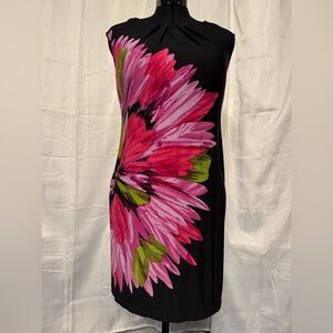 Studio London Times Floral Black Dress. Size 6